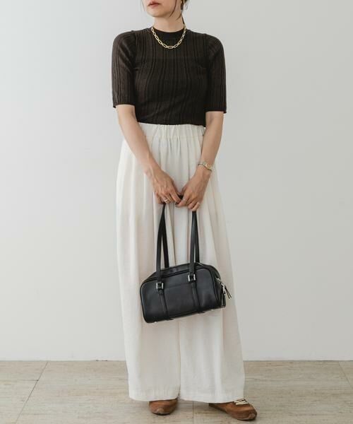 URBAN RESEARCH ROSSO / アーバンリサーチ ロッソ ニット・セーター | F by ROSSO　シアーリブ5分袖ニット | 詳細4