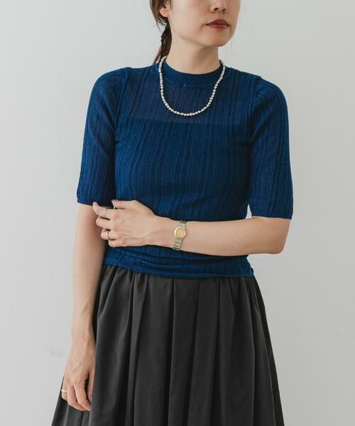 URBAN RESEARCH ROSSO / アーバンリサーチ ロッソ ニット・セーター | F by ROSSO　シアーリブ5分袖ニット | 詳細8