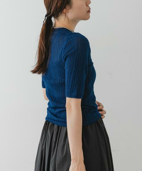 URBAN RESEARCH ROSSO / アーバンリサーチ ロッソ ニット・セーター | F by ROSSO　シアーリブ5分袖ニット | 詳細9