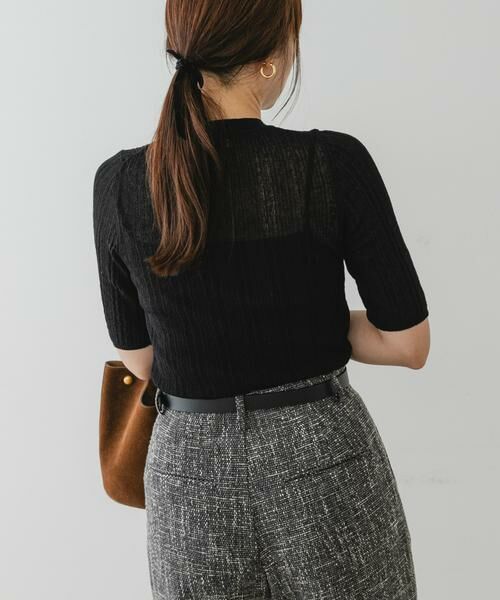 URBAN RESEARCH ROSSO / アーバンリサーチ ロッソ ニット・セーター | F by ROSSO　シアーリブ5分袖ニット | 詳細17