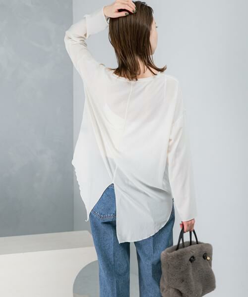 URBAN RESEARCH ROSSO/アーバンリサーチ ロッソ dolly-seanストレッチジョーゼットプルオーバー オフホワイト FREE