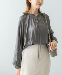 URBAN RESEARCH ROSSO / アーバンリサーチ ロッソ シャツ・ブラウス | グロッシー2WAYネックギャザーブラウス