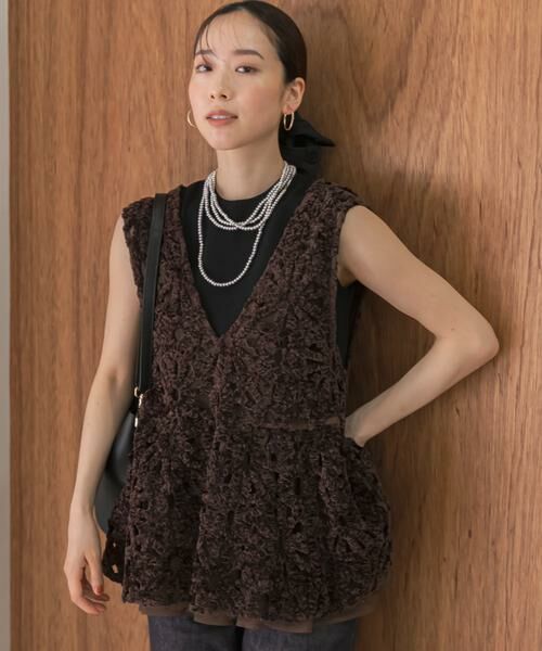 URBAN RESEARCH ROSSO / アーバンリサーチ ロッソ その他トップス | F by ROSSO　モールレースペプラムジレ | 詳細3