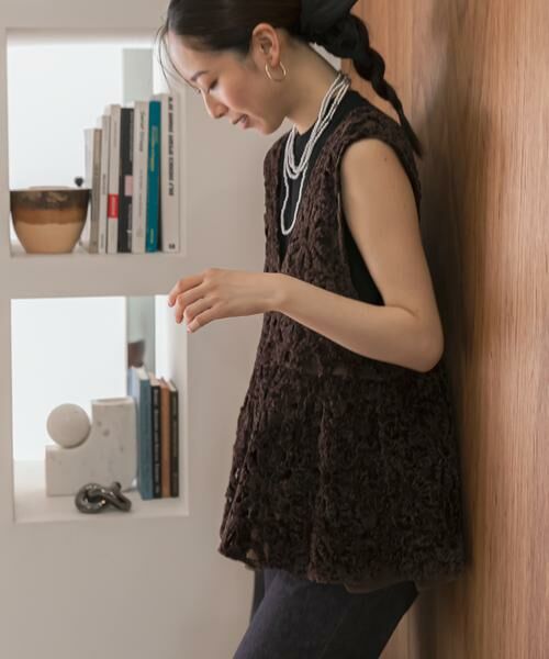 URBAN RESEARCH ROSSO / アーバンリサーチ ロッソ その他トップス | F by ROSSO　モールレースペプラムジレ | 詳細4