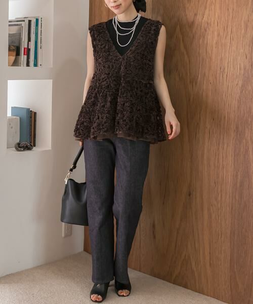 URBAN RESEARCH ROSSO / アーバンリサーチ ロッソ その他トップス | F by ROSSO　モールレースペプラムジレ | 詳細6