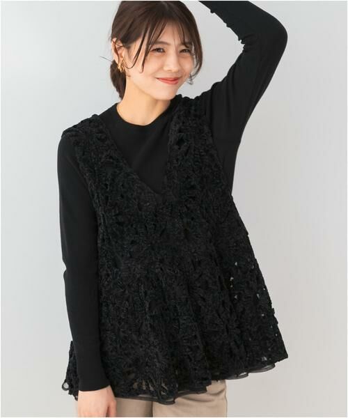 URBAN RESEARCH ROSSO / アーバンリサーチ ロッソ その他トップス | F by ROSSO　モールレースペプラムジレ | 詳細12