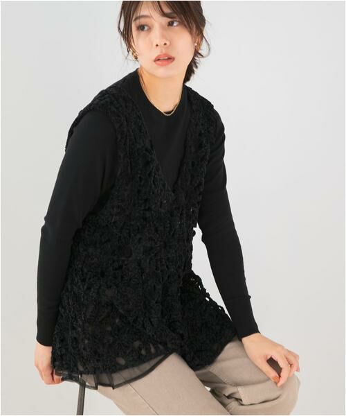 URBAN RESEARCH ROSSO / アーバンリサーチ ロッソ その他トップス | F by ROSSO　モールレースペプラムジレ | 詳細13