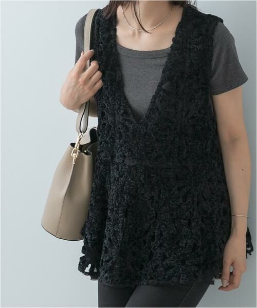 URBAN RESEARCH ROSSO / アーバンリサーチ ロッソ その他トップス | F by ROSSO　モールレースペプラムジレ | 詳細16