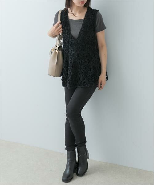 URBAN RESEARCH ROSSO / アーバンリサーチ ロッソ その他トップス | F by ROSSO　モールレースペプラムジレ | 詳細17