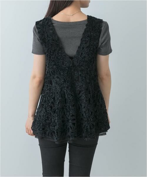 URBAN RESEARCH ROSSO / アーバンリサーチ ロッソ その他トップス | F by ROSSO　モールレースペプラムジレ | 詳細20