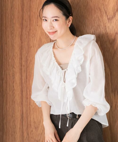 URBAN RESEARCH ROSSO / アーバンリサーチ ロッソ シャツ・ブラウス | F by ROSSO　フリルカラーシアーブラウス | 詳細4