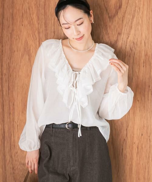URBAN RESEARCH ROSSO / アーバンリサーチ ロッソ シャツ・ブラウス | F by ROSSO　フリルカラーシアーブラウス | 詳細5