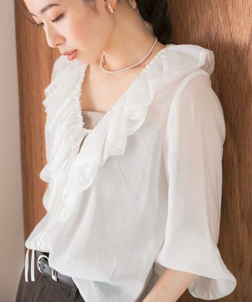 URBAN RESEARCH ROSSO / アーバンリサーチ ロッソ シャツ・ブラウス | F by ROSSO　フリルカラーシアーブラウス | 詳細6