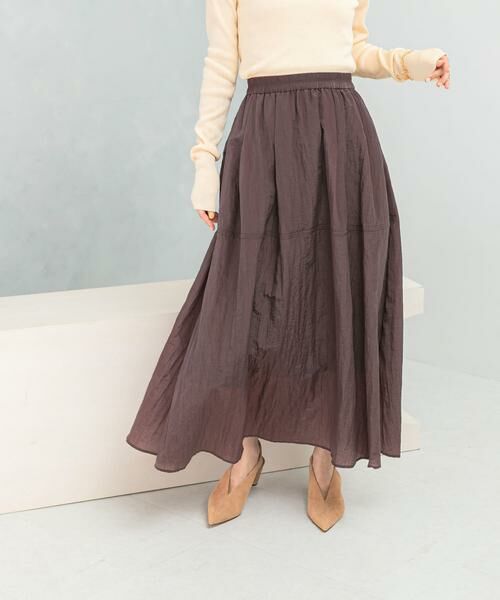 URBAN RESEARCH ROSSO / アーバンリサーチ ロッソ スカート | ブライトギャザースカート(ブラウン)