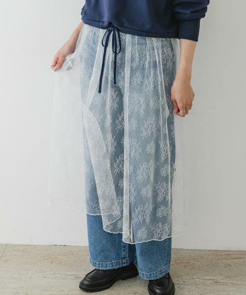 URBAN RESEARCH ROSSO / アーバンリサーチ ロッソ スカート | F by ROSSO　チュールレースレイヤードスカート | 詳細1