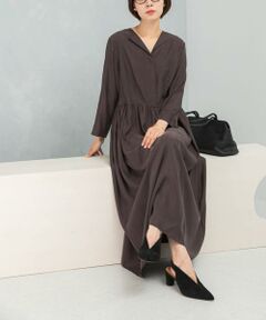 URBAN RESEARCH ROSSO / アーバンリサーチ ロッソ ワンピース | キュプラ混フィブリルギャザーワンピース