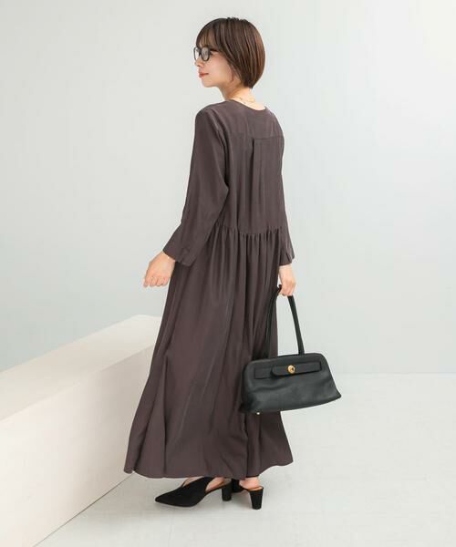 URBAN RESEARCH ROSSO / アーバンリサーチ ロッソ ワンピース | キュプラ混フィブリルギャザーワンピース | 詳細4