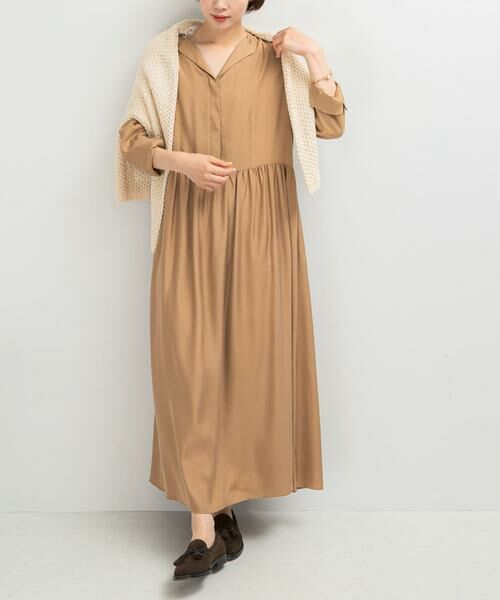 URBAN RESEARCH ROSSO / アーバンリサーチ ロッソ ワンピース | キュプラ混フィブリルギャザーワンピース | 詳細13