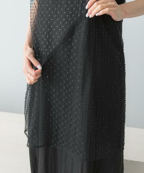 URBAN RESEARCH ROSSO / アーバンリサーチ ロッソ ワンピース | シアー×ラインストーンレイヤードワンピース | 詳細10