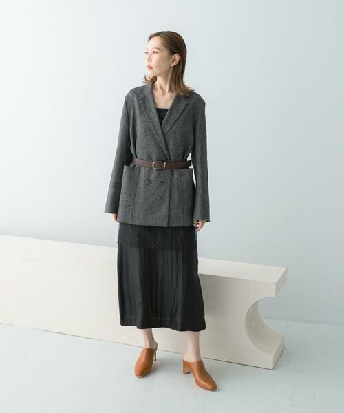 URBAN RESEARCH ROSSO / アーバンリサーチ ロッソ ワンピース | シアー×ラインストーンレイヤードワンピース | 詳細3