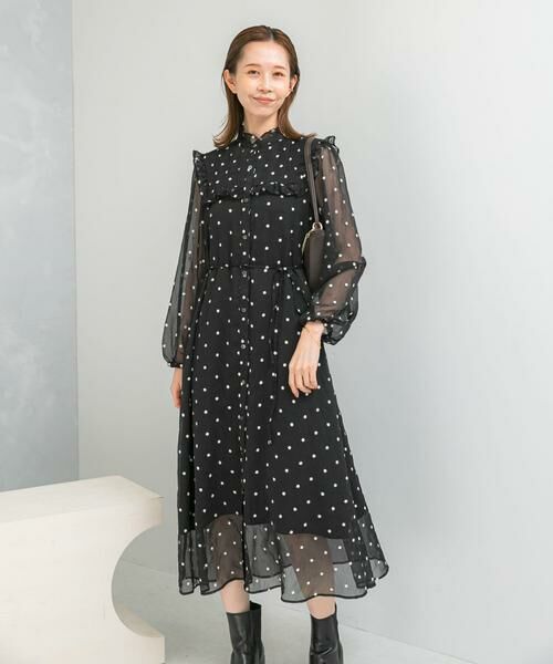 URBAN RESEARCH ROSSO / アーバンリサーチ ロッソ ワンピース | 『WEB限定』フラワー刺繍フリルネックワンピース | 詳細3