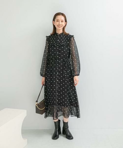 URBAN RESEARCH ROSSO / アーバンリサーチ ロッソ ワンピース | 『WEB限定』フラワー刺繍フリルネックワンピース | 詳細5