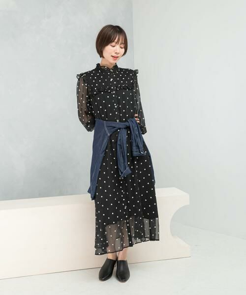 URBAN RESEARCH ROSSO / アーバンリサーチ ロッソ ワンピース | 『WEB限定』フラワー刺繍フリルネックワンピース | 詳細6