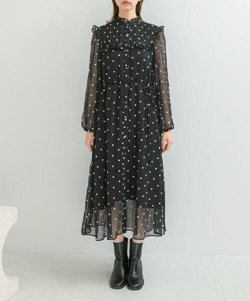 URBAN RESEARCH ROSSO / アーバンリサーチ ロッソ ワンピース | 『WEB限定』フラワー刺繍フリルネックワンピース | 詳細7