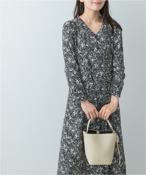 URBAN RESEARCH ROSSO/アーバンリサーチ ロッソ F by ROSSO フラワープリントパフスリーブワンピース ブラック 38