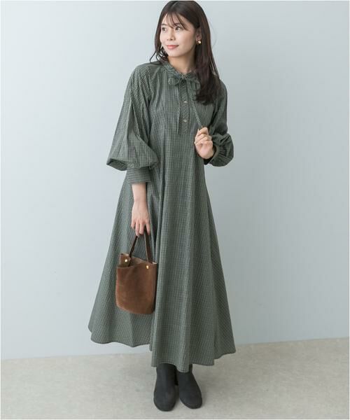 URBAN RESEARCH ROSSO / アーバンリサーチ ロッソ ワンピース | F by ROSSO　チェックリボンシャツワンピース | 詳細4