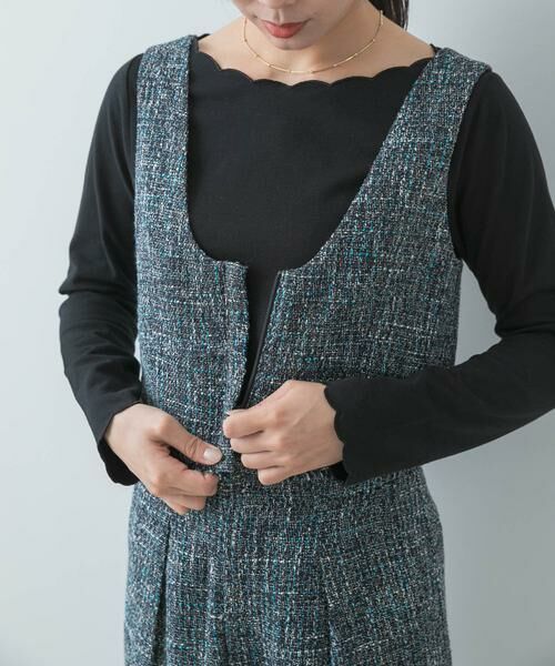 URBAN RESEARCH ROSSO / アーバンリサーチ ロッソ セットアップ | F by ROSSO　ツイードビスチェ+ワイドパンツ | 詳細10