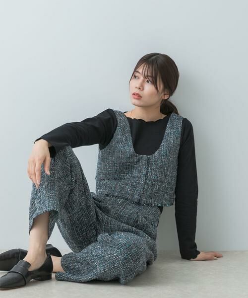 URBAN RESEARCH ROSSO / アーバンリサーチ ロッソ セットアップ | F by ROSSO　ツイードビスチェ+ワイドパンツ | 詳細6