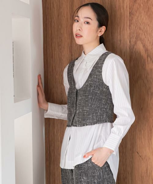 URBAN RESEARCH ROSSO / アーバンリサーチ ロッソ セットアップ | F by ROSSO　ツイードビスチェ+ワイドパンツ | 詳細20