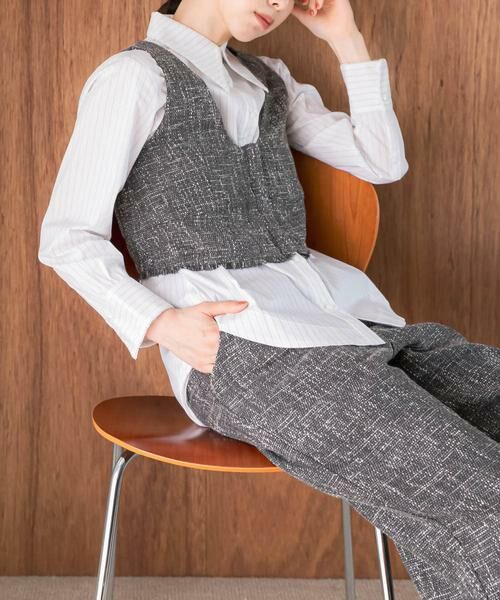 URBAN RESEARCH ROSSO / アーバンリサーチ ロッソ セットアップ | F by ROSSO　ツイードビスチェ+ワイドパンツ | 詳細21