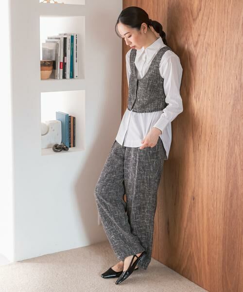 URBAN RESEARCH ROSSO / アーバンリサーチ ロッソ セットアップ | F by ROSSO　ツイードビスチェ+ワイドパンツ | 詳細23