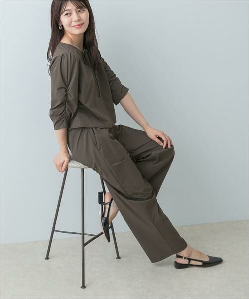 URBAN RESEARCH ROSSO / アーバンリサーチ ロッソ セットアップ | F by ROSSO　撥水ストレッチブラウス+イージーパンツ | 詳細1