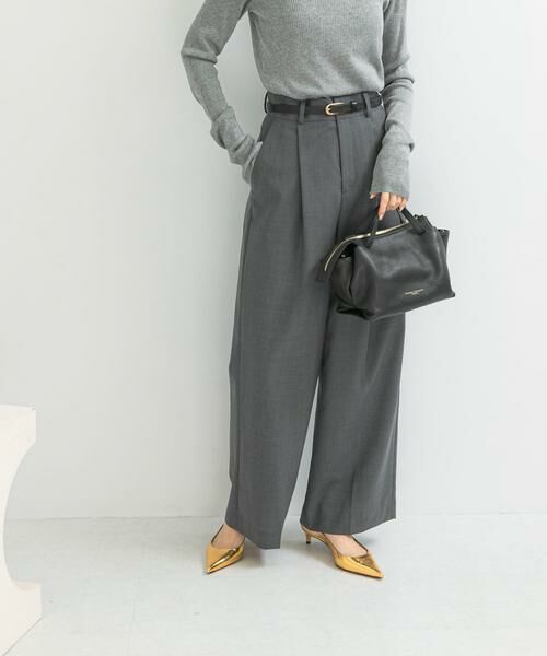 URBAN RESEARCH ROSSO / アーバンリサーチ ロッソ その他パンツ | ウール混防シワハイウエストワイドスラックス | 詳細24