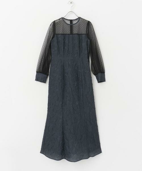 URBAN RESEARCH ROSSO / アーバンリサーチ ロッソ ドレス | kaene　エンボスフラワードットミックスドレス | 詳細1