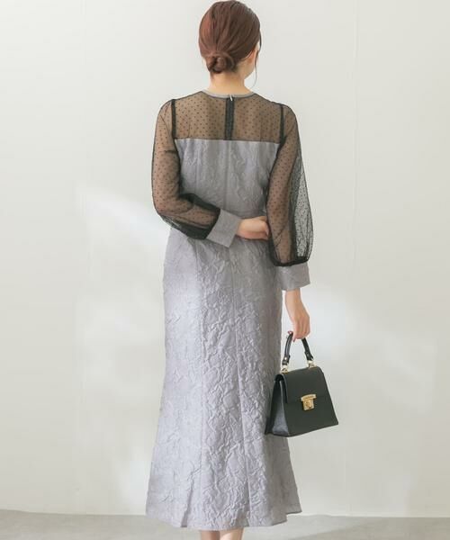 URBAN RESEARCH ROSSO / アーバンリサーチ ロッソ ドレス | kaene　エンボスフラワードットミックスドレス | 詳細9