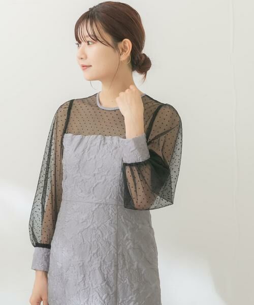 URBAN RESEARCH ROSSO / アーバンリサーチ ロッソ ドレス | kaene　エンボスフラワードットミックスドレス | 詳細10