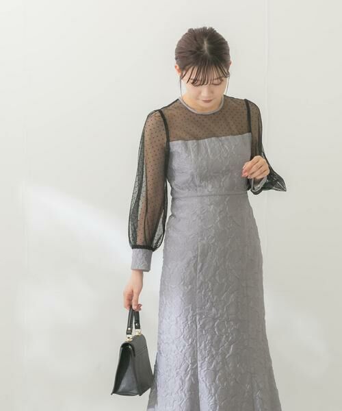 URBAN RESEARCH ROSSO / アーバンリサーチ ロッソ ドレス | kaene　エンボスフラワードットミックスドレス | 詳細11