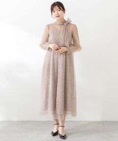 アーバンリサーチロッソ×トロワズィエムチャコ ラッセルレースドレス パープル アーバンリサーチロッソ×トロワズィエムチャコ ラッセルレース