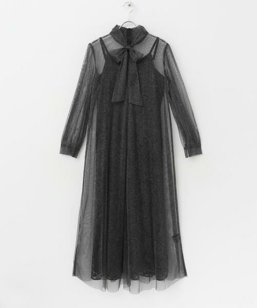 URBAN RESEARCH ROSSO/アーバンリサーチ ロッソ kaene ラメチュールレイヤードレースドレス ブラック 36 URBAN RESEARCH ROSSO/アーバンリサーチ ロッソ kaene ラメチュールレイヤードレースドレス ブラック 36