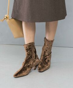 URBAN RESEARCH ROSSO / アーバンリサーチ ロッソ ブーツ（ショート丈） | LE VERNIS　Velor stretch boots