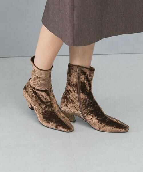 URBAN RESEARCH ROSSO / アーバンリサーチ ロッソ ブーツ（ショート丈） | LE VERNIS　Velor stretch boots | 詳細1