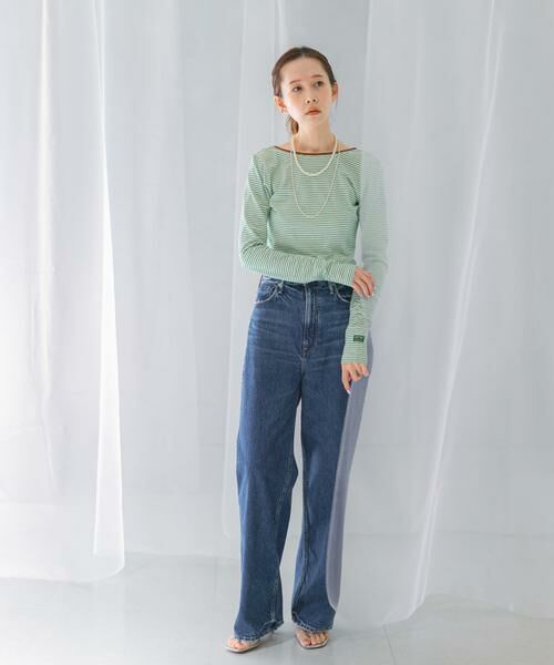 URBAN RESEARCH ROSSO / アーバンリサーチ ロッソ Tシャツ | GREEN BUTTER　Two-way Stripe Patch T-shirts | 詳細7