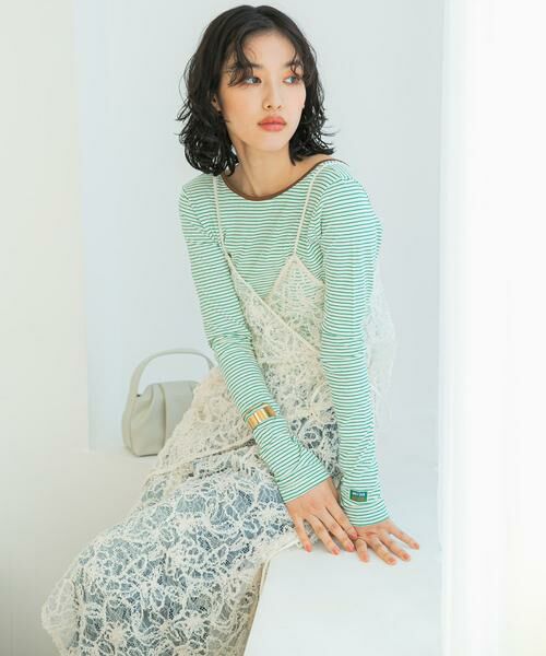 URBAN RESEARCH ROSSO / アーバンリサーチ ロッソ Tシャツ | GREEN BUTTER　Two-way Stripe Patch T-shirts | 詳細9