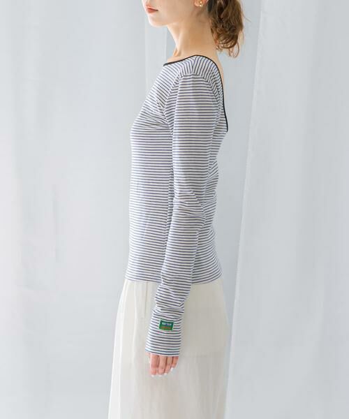 URBAN RESEARCH ROSSO / アーバンリサーチ ロッソ Tシャツ | GREEN BUTTER　Two-way Stripe Patch T-shirts | 詳細22
