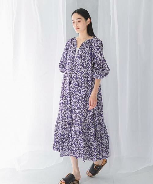 URBAN RESEARCH ROSSO / アーバンリサーチ ロッソ ワンピース | sara mallika　COTTON LUREX RIPPLE PRINT DRESS | 詳細2