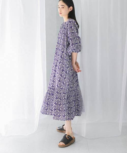 URBAN RESEARCH ROSSO / アーバンリサーチ ロッソ ワンピース | sara mallika　COTTON LUREX RIPPLE PRINT DRESS | 詳細3